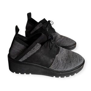 Eileen Fisher Lace Up Wilson Wedge Sneakers Size 7.5